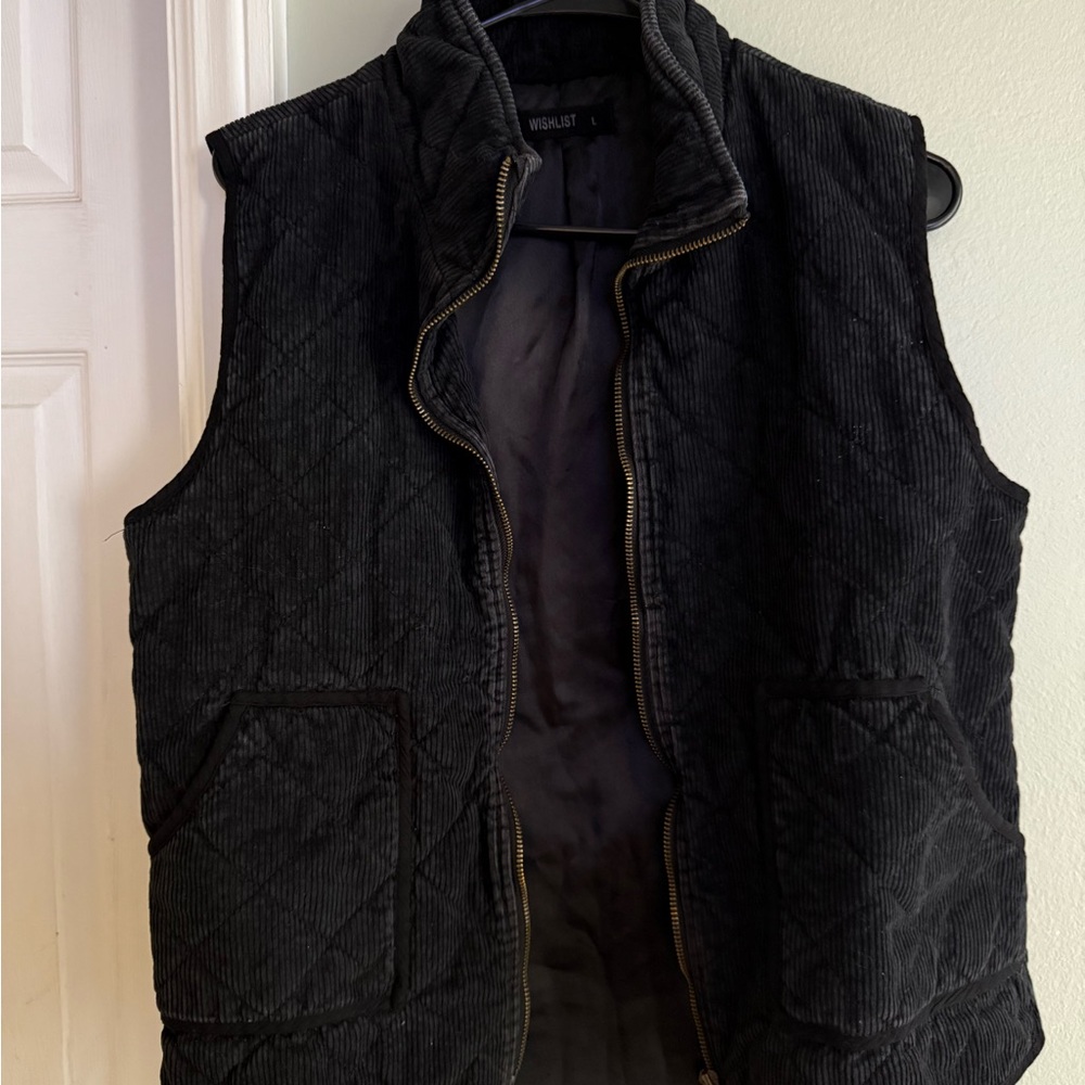 Men's Black Corduroy Vest by